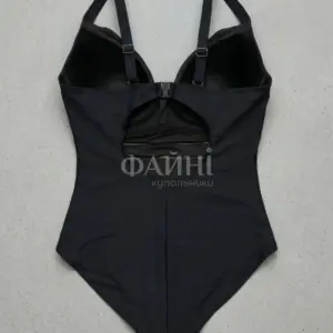 Чорний суцільний купальник плюс сайз