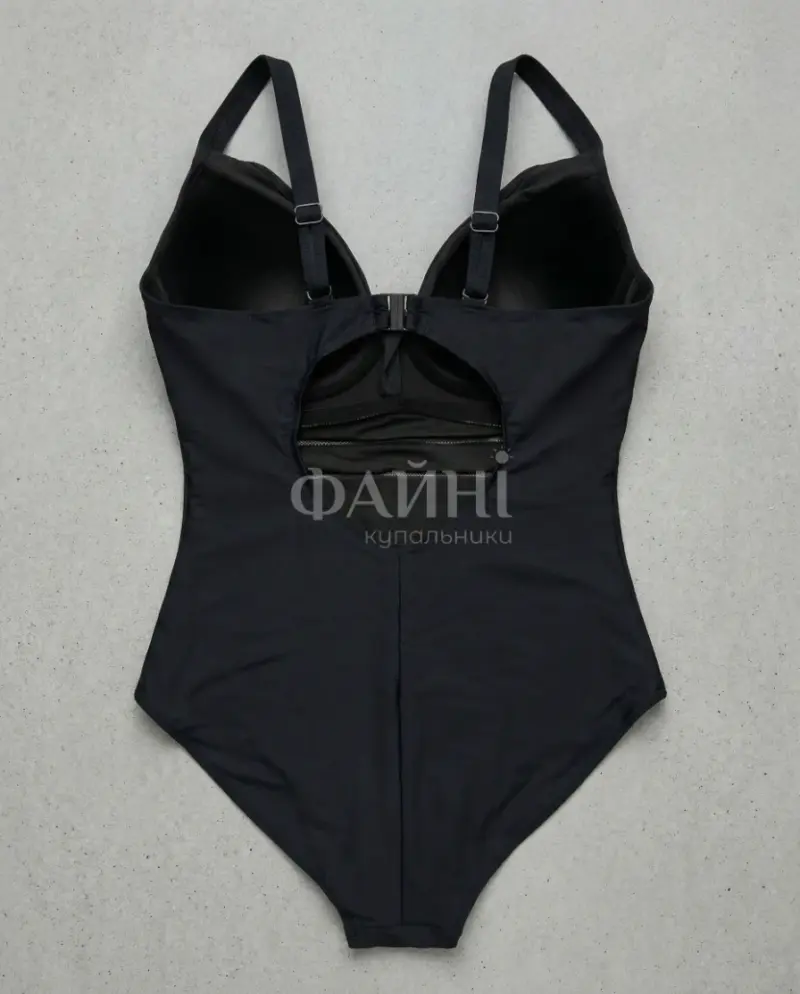 Чорний суцільний купальник плюс сайз